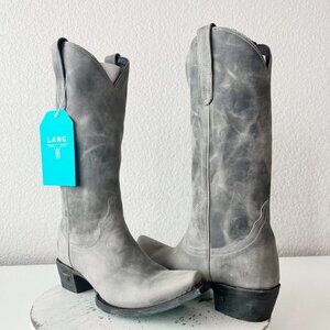 Lane EMMA JANE Womens Cowboy Boots 7.5 Gray Leather Western Cowgirl Mid Calf
